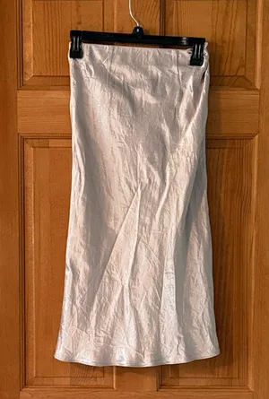 Babaton from Aritzia Size Extra Small Women's Teen Girl Champagne Satiny Skirt thumbnail 4