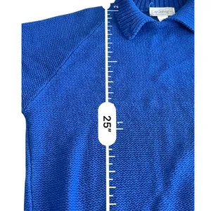 Vintage GAP Royal Blue Shaker Knit Sweater Button Neck Women’s size Medium 80s thumbnail 12