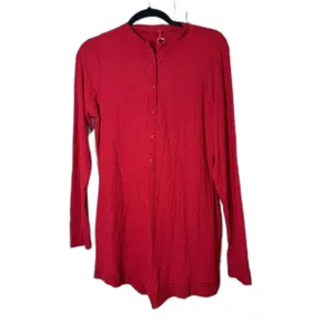 SKIMS Soft Lounge Long Sleeve Henley Onesie Red Brick Women XL NWT thumbnail 4