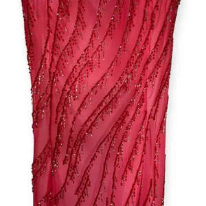 Vintage Y2K Maxi Gown Womens Pink Ombre Beaded Sequin thumbnail 8
