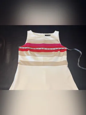 White House Black Market White Sheath Dress with Striped Bodice size 6 thumbnail 9