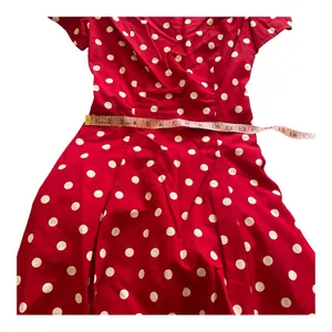 Vintage 80s/90s Red & White polka dot off the shoulder A line dress Byer Too! 5 thumbnail 6