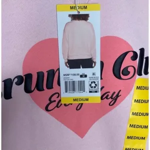 $110 Wildfox "Brunch Club"‎ Pink Oversized Crew Graphic Bubble Print Sweatshirt thumbnail 8