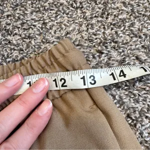 Zara Tan Straight Leg Drawstring Trouser Dress Pants Women’s S Casual Pull On thumbnail 4