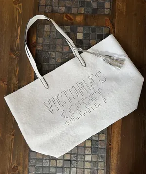 Vintage Y2K Victoria’s Secret White Faux Leather Tote Bag thumbnail 1