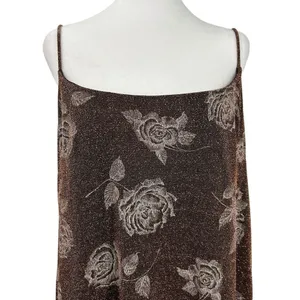 After Dark Copper Brown With Copper Specks Floral Size 16 Sleeveless Note Flaw thumbnail 3