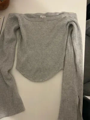 Garage Crop Top Long Sleeve Grey thumbnail 1