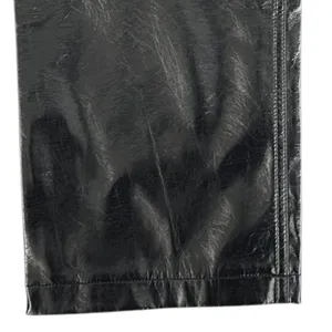 EUC Abercrombie & Fitch Faux Leather 90s Straight Ultra High Rise Pants Black 16 thumbnail 6