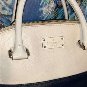 Kate Spade Navy and Cream Satchel with Structured Design thumbnail 2