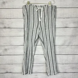 Sundance Blue Striped Gauze Cotton Pants Womens Size Medium Lined Boho‎ Beach thumbnail 2