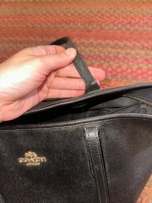 COACH BLACK LEATHER LARGE TOTE BQG thumbnail 5