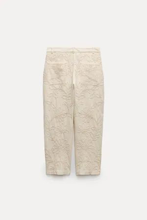 Zara NWT EMBROIDERED PANTS ZW COLLECTION. Size Medium thumbnail 2