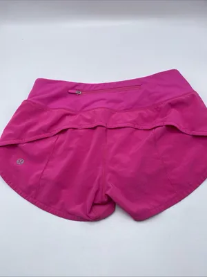 Lululemon Speed Up Hot Pink Athletic Running Shorts Zip Pocket 2 Neon Athleisure thumbnail 2