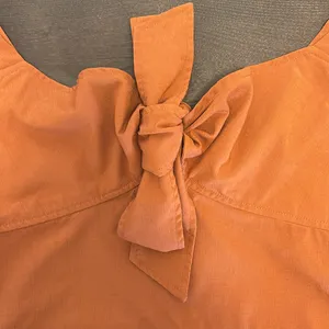 Cider Terracotta Ruffle Sleeve Crop Top thumbnail 5