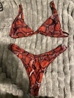 Snakeskin Bikini Set Shein thumbnail 1