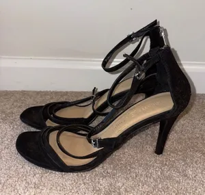 Chinese Laundry Black Strappy Ankle-Tie Heels Size: 9 thumbnail 1
