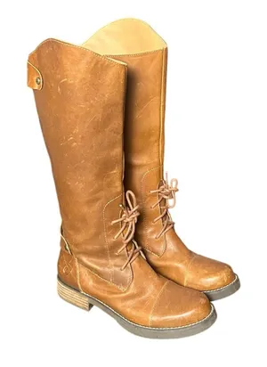 Dingo Derby Tall Riding Boots 6.5M Soft Leather Zip Lace Up Equestrian Western thumbnail 1