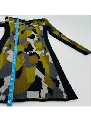 Revolve Torn by Ronny Kobo Long Sleeve Dress S Green Black Camo thumbnail 8