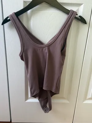 Abercrombie & Fitch Brown Ribbed Snap Up Henley Bodysuit thumbnail 3