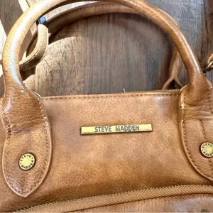 STEVE MADDEN brown top handle purse with detachable crossbody strap thumbnail 8