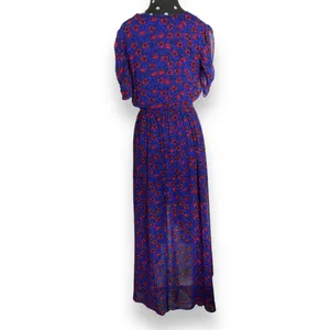 Disney Womens Dress Sz S Blue Red Floral Snow‎ White & The Seven Dwarfs Hi Low thumbnail 4