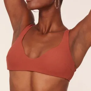 Andie The Delray Rib Bikini Top‎ Swimsuit Ginger size XS NWT thumbnail 1