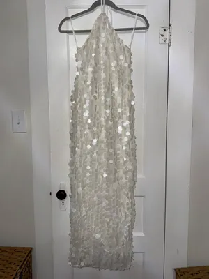 Halter Maxi Dress in Cream thumbnail 3