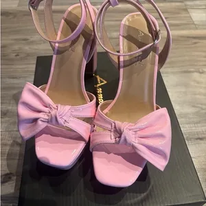 Anne Michelle Elegant Pink Bow High Heels thumbnail 6