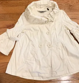 Vtg Y2K Last Kiss off White Swing light Jacket Exaggerated Retro Ruffle Collar L thumbnail 4