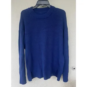 Lululemon Sweater Size XL Merino Wool-Blend Ribbed Crewneck Heathered Blue Thick thumbnail 6