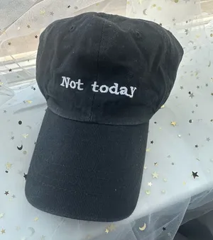 Not Today Baseball Cap Embroidered Quote Cotton Unisex Hat thumbnail 1