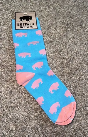 Blue & Pink Novelty Buffalo Socks thumbnail 1