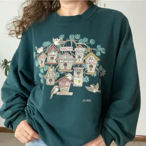 VINTAGE 90s MORNING SUN Birds & Birdhouse Sweatshirt thumbnail 1