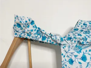 Draper James Ruffled Smocked Sun Dress Blue Floral Print Midi Preppy Summer XL thumbnail 8
