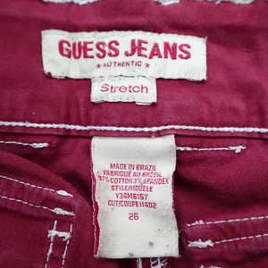 Vintage Y2K Guess Jeans Cherry Red Bootcut Flare Leg Low Rise Pants Size 26 thumbnail 4