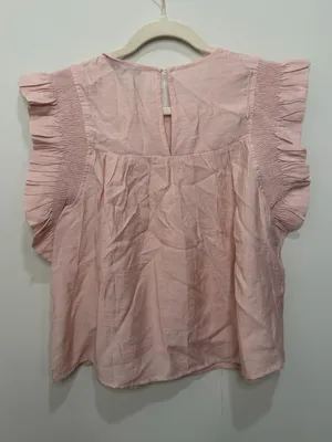 English Factory Dusty Pink Ruffle Detail Blouse Top JJ913T NWT Size XS thumbnail 4