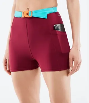 Fabletics Small Red Belted High-Waisted Motion365 Hike‎ Short 3'' thumbnail 1