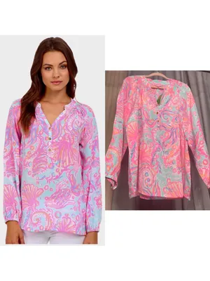 Lilly Pulitzer Elsa Too Much Bubbly 100% Silk Size Small thumbnail 10