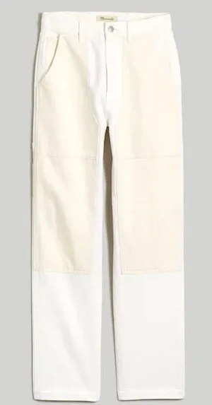 Madewell The '90s Straight Jean Two-Tone Workwear Edition Pants Utility White 30 thumbnail 1