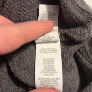 Aerie Gauze Fleece Pullover Boho Gray V-Neck Tassel Tie‎ Large thumbnail 5