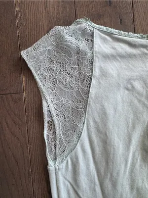 Express Mint Lace-Shoulder Top thumbnail 8