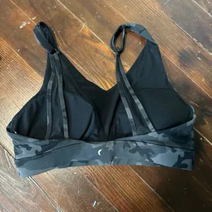 Zyia active gray camo low impact Athleisure workout bra thumbnail 2