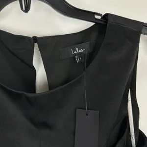 Lulus Contemporary Elegance Black and Cream Satin Tulle Midi Dress Large NWT thumbnail 6