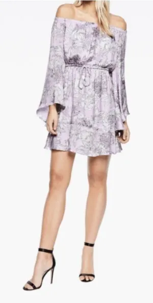 Bardot Britt Lavender‎ floral off the shoulder dress size 4/XS thumbnail 1