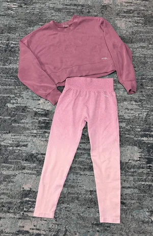 AYBL Rose Pink Set Cropped Jumper Ombré Seamless Leggings S/M thumbnail 1