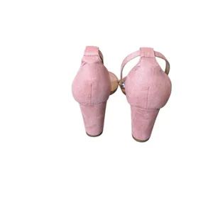 IDIFU‎ Cookie-MI 3" Block Heel Sandals Pink Suede Open Toe Women US 9.5 Formal thumbnail 4
