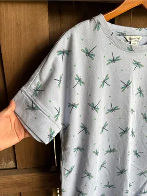 Coldwater Creek Light Blue Dragonfly Thick Tee thumbnail 2