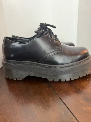 Dr. Martens 1461 Quad Platform Oxford Shoes Black Leather Women US 6 UK 4 EU 37 thumbnail 3