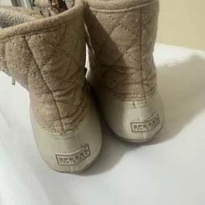 Sperry Top-Sider Womens Saltwater Duck Boots Tan Quilted Waterproof size 9 thumbnail 3