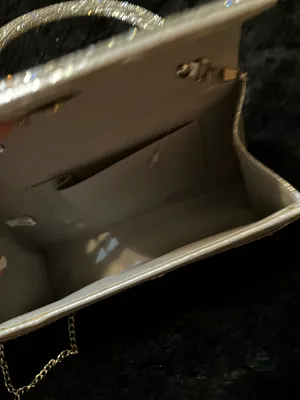 Silver rhinestone handbag with chain strap #glamour #party thumbnail 2